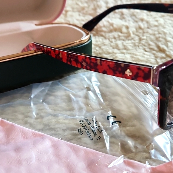 NWT Kate Spade Kiya Havana & Floral Squared Cat Eye Sunglasses 🕶 🩷 - Picture 3 of 16